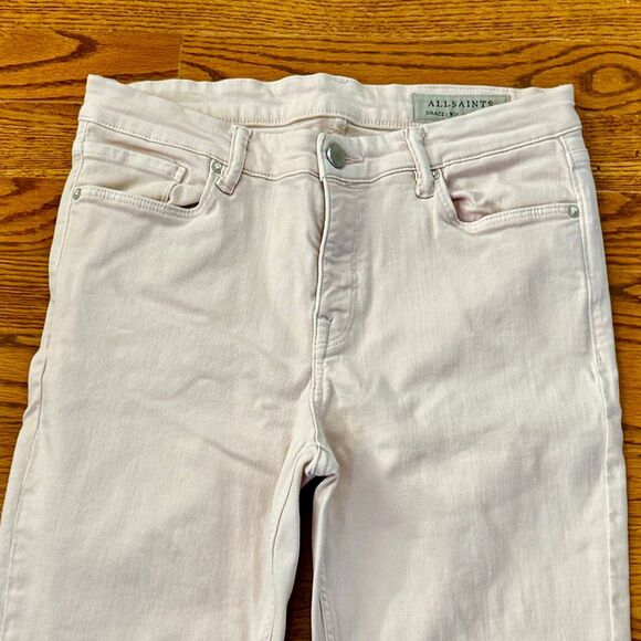 All Saints Grace Pink Fringe Jeans. Size 31. - Picture 2 of 7